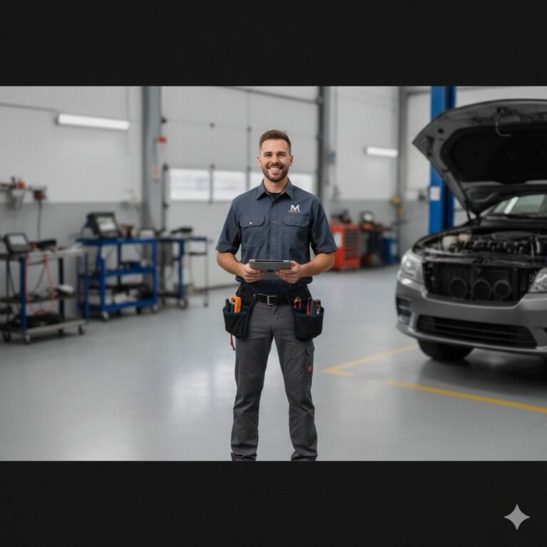 Auto Electrician smiling at the camera. Picture of a professional at Mobile Auto Electrics Sheffield.